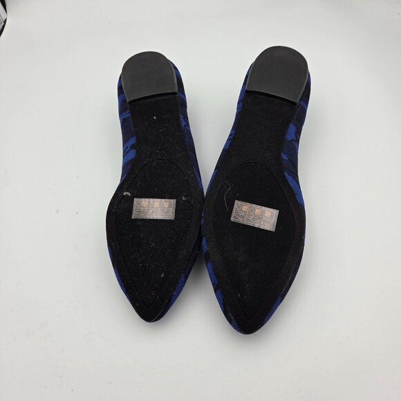 Journee Collection 7 Blue & Black Leopard Print Flat Shoe - Picture 3 of 3